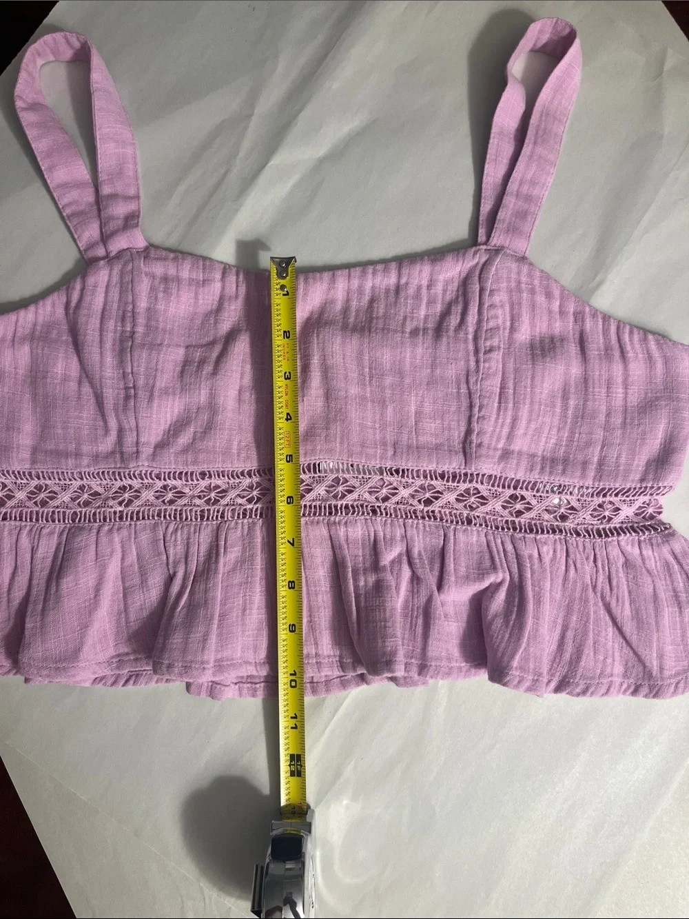 Roxy Lavender Cropped Peplum Tank Top